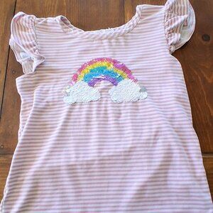 Girls sz 6 btween shirt with sequins rainbow